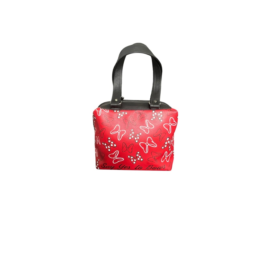 Disney Handbag Women OS Red Minnie Mouse Say Yes to Bows Satchel Faux Leather